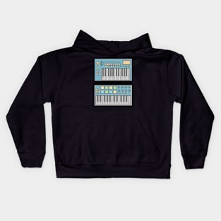 Blue Mini Synthesizer Kids Hoodie